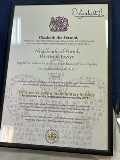 Neighbourhood Friends Westbank awarded the Queens Award for Voluntary Service