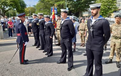 Deputy Lieutenant Richard Stevens MBE attends Plymouth’s Armed Forces Day Flag Raising