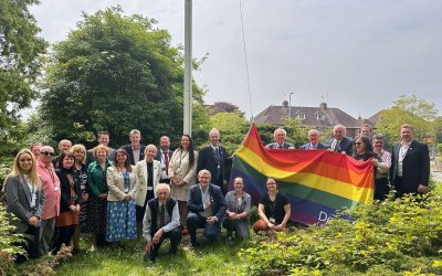 The Lord Lieutenant of Devon Joins Devon County Council Pride Flag Raising